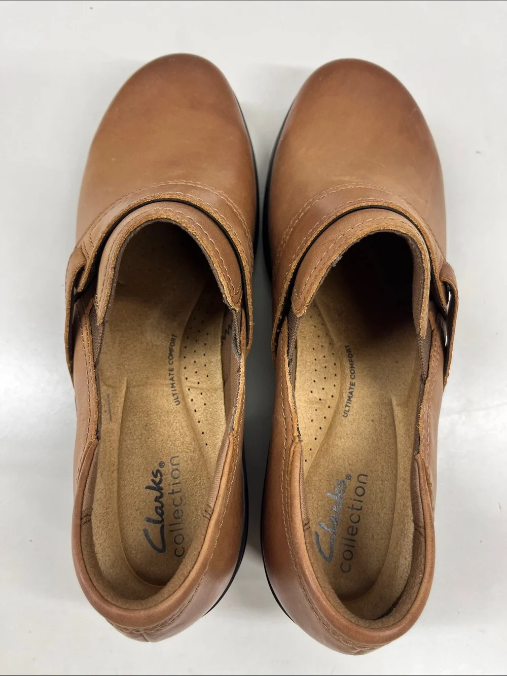New Clarks Angie Poppy Loafer Shoe in Brown Leather Women's Size 8 Wide